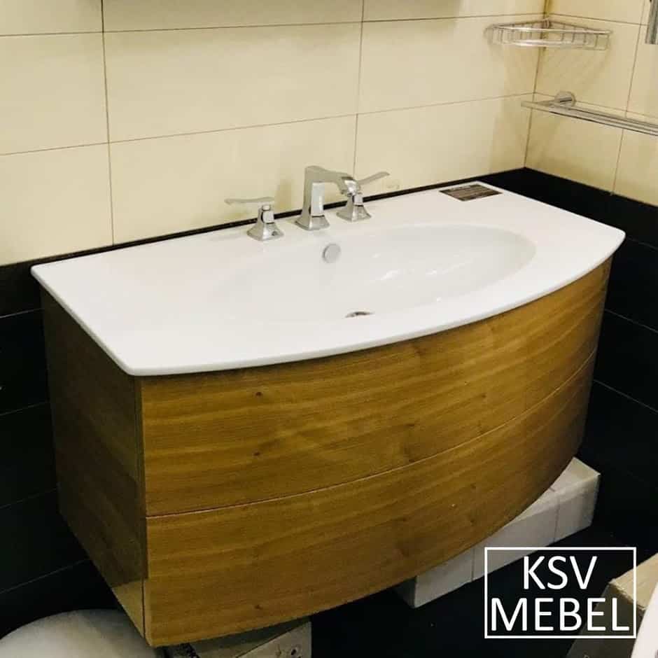 Мебель для ванной с радиусным фасадом
